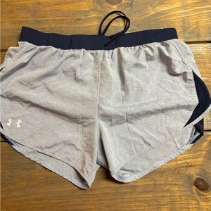 Under Armour Shorts Blue Grey Womens Medium Running Gym Workout Short